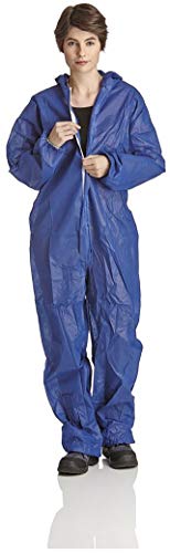 PP-Overall, 40g/qm, mit Kapuze, atmungsaktiv, blau, Größe L von DS Safetywear