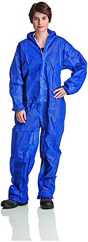 PP-Overall, 50g/qm, mit Kapuze, atmungsaktiv, blau, Größe XL von DS Safetywear
