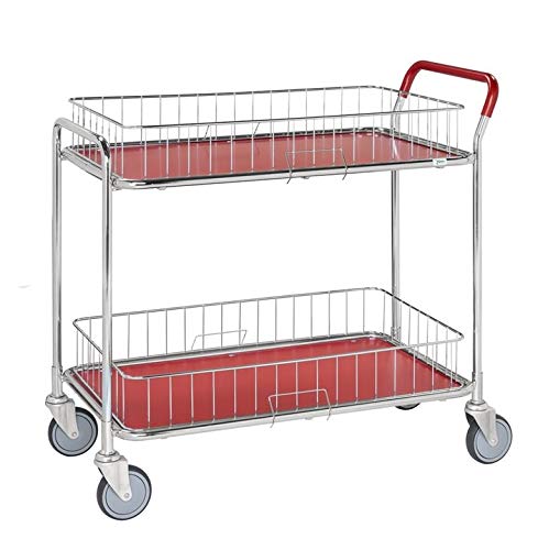 DS Tischwagen - Rollwagen - Servierwagen mit 3 Ebenen - 4 Lenkrollen - Belastung: 250 kg Industriequalität (Gitterrahmen) von DS