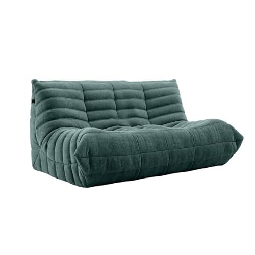 DSAFHIU Caterpillar Lazy Sofa, ergonomisches C-förmiges Design, Dickes Schwammkissen, for Wohnzimmer, Wohnungen, Leseecke, Gaming(Dark Green,160 * 100 * 75cm) von DSAFHIU