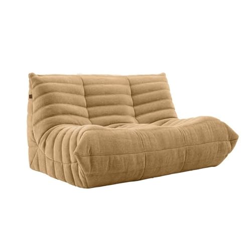 DSAFHIU Caterpillar Lazy Sofa, ergonomisches C-förmiges Design, Dickes Schwammkissen, for Wohnzimmer, Wohnungen, Leseecke, Gaming(Khaki,130 * 100 * 75cm) von DSAFHIU