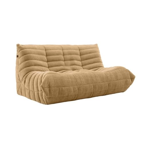DSAFHIU Caterpillar Lazy Sofa, ergonomisches C-förmiges Design, Dickes Schwammkissen, for Wohnzimmer, Wohnungen, Leseecke, Gaming(Khaki,160 * 100 * 75cm) von DSAFHIU