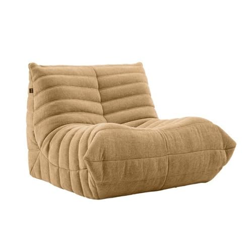 DSAFHIU Caterpillar Lazy Sofa, ergonomisches C-förmiges Design, Dickes Schwammkissen, for Wohnzimmer, Wohnungen, Leseecke, Gaming(Khaki,90 * 100 * 75cm) von DSAFHIU