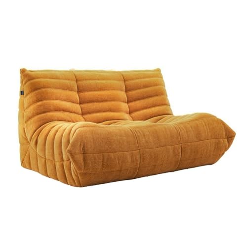 DSAFHIU Caterpillar Lazy Sofa, ergonomisches C-förmiges Design, Dickes Schwammkissen, for Wohnzimmer, Wohnungen, Leseecke, Gaming(Turmeric,130 * 100 * 75cm) von DSAFHIU