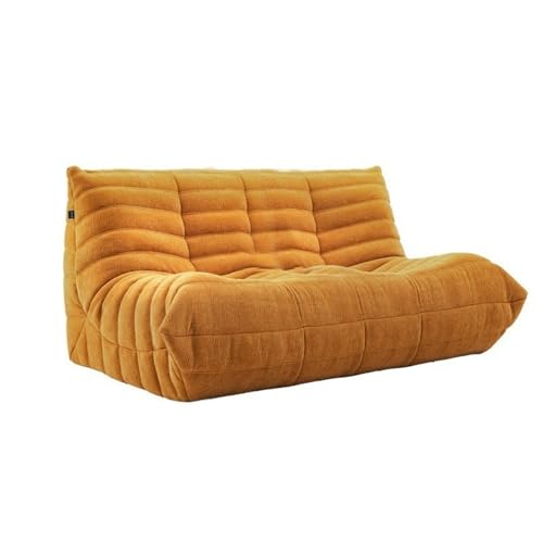 DSAFHIU Caterpillar Lazy Sofa, ergonomisches C-förmiges Design, Dickes Schwammkissen, for Wohnzimmer, Wohnungen, Leseecke, Gaming(Turmeric,160 * 100 * 75cm) von DSAFHIU