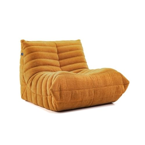 DSAFHIU Caterpillar Lazy Sofa, ergonomisches C-förmiges Design, Dickes Schwammkissen, for Wohnzimmer, Wohnungen, Leseecke, Gaming(Turmeric,90 * 100 * 75cm) von DSAFHIU