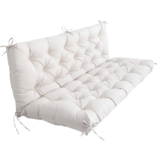 DSAFHIU Hollywoodschaukelkissen mit Rückenlehne, wasserdichte Bank for Gartenmöbel, Terrasse und sonnengeschützten Hinterhof und Garten.(Beige Camel,100 * 100 * 10cm) von DSAFHIU