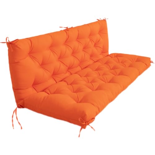 DSAFHIU Hollywoodschaukelkissen mit Rückenlehne, wasserdichte Bank for Gartenmöbel, Terrasse und sonnengeschützten Hinterhof und Garten.(Orange,100 * 100 * 10cm) von DSAFHIU