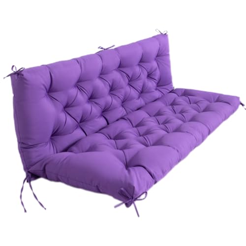 DSAFHIU Hollywoodschaukelkissen mit Rückenlehne, wasserdichte Bank for Gartenmöbel, Terrasse und sonnengeschützten Hinterhof und Garten.(Purple,100 * 100 * 10cm) von DSAFHIU