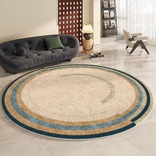 DSAoTeng Abstrakter runder Teppich im Bohemian-Stil, Vintage, schick, geometrische Linie, weicher Teppich, dicker Plüsch, rutschfeste Matte für Schlafzimmer, Wohnzimmer, Nachttisch, Sofa, Couchtisch DSAoTeng Abstrakter runder Teppich im Bohemian-Stil, Vintage, schick, geometrische Linie, weicher Teppich, dicker Plüsch, rutschfeste Matte für Schlafzimmer, Wohnzimmer, Nachttisch, Sofa, Couchtisch von DSAoTeng