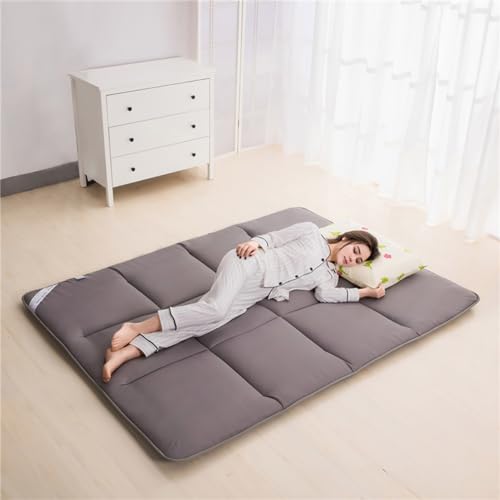 DSAoTeng Bodenmatratze für Einzelbett, weiche, atmungsaktive Futon-Matratze, japanische Tatami-Matte, tragbar, aufrollbare Matratze, dick, faltbar, Schlafbettunterlage für Studentenwohnheim (Grau, 90 von DSAoTeng