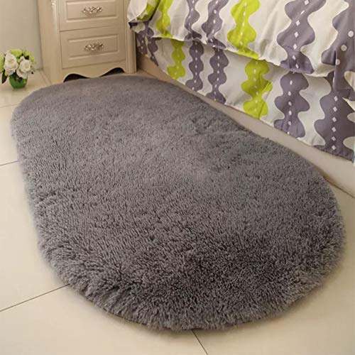 DSAoTeng Flauschiger, ovaler Teppich für Schlafzimmer – weicher, zotteliger Langhaar-Plüschteppich, einfarbig, super gemütlich, flauschige Bodenmatte, rutschfest, waschbar, Nachttisch, Wohnzimmer DSAoTeng Flauschiger, ovaler Teppich für Schlafzimmer – weicher, zotteliger Langhaar-Plüschteppich, einfarbig, super gemütlich, flauschige Bodenmatte, rutschfest, waschbar, Nachttisch, Wohnzimmer von DSAoTeng