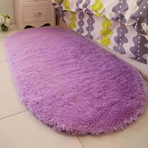 DSAoTeng Flauschiger, ovaler Teppich für Schlafzimmer – weicher, zotteliger Langhaar-Plüschteppich, einfarbig, super gemütlich, flauschige Bodenmatte, rutschfest, waschbar, Nachttisch, Wohnzimmer DSAoTeng Flauschiger, ovaler Teppich für Schlafzimmer – weicher, zotteliger Langhaar-Plüschteppich, einfarbig, super gemütlich, flauschige Bodenmatte, rutschfest, waschbar, Nachttisch, Wohnzimmer von DSAoTeng