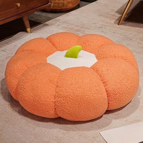 DSAoTeng Kürbis-Überwurfkissen, Plüsch-Teddy-Fleece, runder Pouf, Bodenkissen mit PP-Baumwollfüllung, weiches 3D-Kürbiskissen für Sofa, Bett, Stuhl, Rückenlehne, Urlaubsdekoration (#4,70 x 25 cm) von DSAoTeng