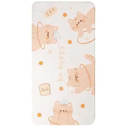 DSAoTeng Teppich, Cartoon-Kaninchen, weiches zotteliges Lamm-Fleece, niedlicher Akzent, rutschfest, fusselfrei, pflegeleicht, dicke Matte für Schlafzimmer, Schlafsaal, Nachttisch, Eingangsbereich von DSAoTeng