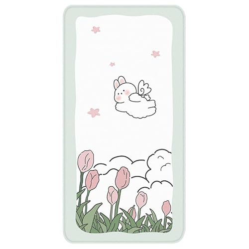 DSAoTeng Teppich, Cartoon-Kaninchen, weiches zotteliges Lamm-Fleece, niedlicher Akzent, rutschfest, fusselfrei, pflegeleicht, dicke Matte für Schlafzimmer, Schlafsaal, Nachttisch, Eingangsbereich von DSAoTeng