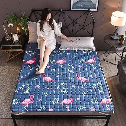 Gesteppte Matratzenauflagen – Faltbare, weiche, dünne Matratzenauflage, atmungsaktiv, rutschfest, für Schlafsaal, Schlafzimmer, Einzelbett, Doppelbett, alle Jahreszeiten (#12, 135 x 200 cm) von DSAoTeng
