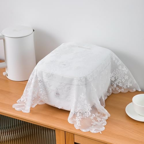 Spitzen-Staubschutz für Reiskocher – Blumenmuster aus Polyester-Tuch, schützender Deckel, Topper, oval, rund, kleine Geräteabdeckung für Küche, Arbeitsplatte, elektrischer Schnellkochtopf (#1,50 x 50 Spitzen-Staubschutz für Reiskocher – Blumenmuster aus Polyester-Tuch, schützender Deckel, Topper, oval, rund, kleine Geräteabdeckung für Küche, Arbeitsplatte, elektrischer Schnellkochtopf (#1,50 x 50 von DSAoTeng