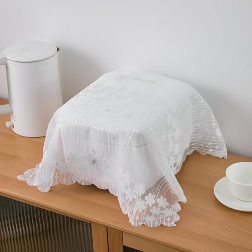 Spitzen-Staubschutz für Reiskocher – Blumenmuster aus Polyester-Tuch, schützender Deckel, Topper, oval, rund, kleine Geräteabdeckung für Küche, Arbeitsplatte, elektrischer Schnellkochtopf (#2,80 x 80 Spitzen-Staubschutz für Reiskocher – Blumenmuster aus Polyester-Tuch, schützender Deckel, Topper, oval, rund, kleine Geräteabdeckung für Küche, Arbeitsplatte, elektrischer Schnellkochtopf (#2,80 x 80 von DSAoTeng