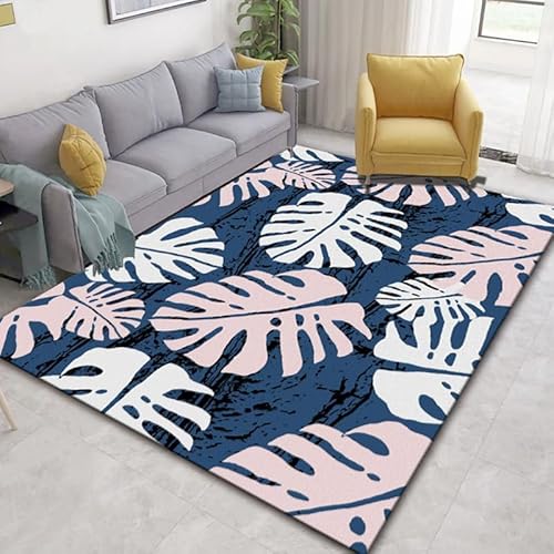 Teppich mit Pflanzen und Blumen, moderner botanischer Blumen-Teppich, weicher Kristallsamt, rechteckig, waschbar, rutschfest, Akzentmatte für Wohnzimmer, Schlafzimmer, Nachttisch, Küche, Büro Teppich mit Pflanzen und Blumen, moderner botanischer Blumen-Teppich, weicher Kristallsamt, rechteckig, waschbar, rutschfest, Akzentmatte für Wohnzimmer, Schlafzimmer, Nachttisch, Küche, Büro von DSAoTeng