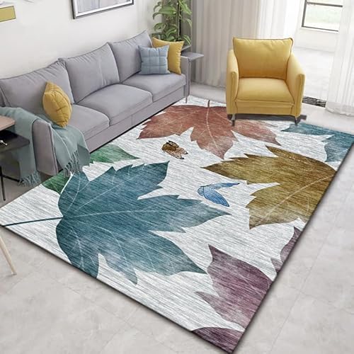 Teppich mit Pflanzen und Blumen, moderner botanischer Blumen-Teppich, weicher Kristallsamt, rechteckig, waschbar, rutschfest, Akzentmatte für Wohnzimmer, Schlafzimmer, Nachttisch, Küche, Büro Teppich mit Pflanzen und Blumen, moderner botanischer Blumen-Teppich, weicher Kristallsamt, rechteckig, waschbar, rutschfest, Akzentmatte für Wohnzimmer, Schlafzimmer, Nachttisch, Küche, Büro von DSAoTeng