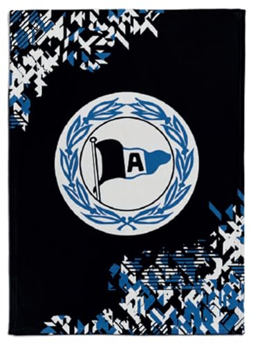 DSC ARMINIA BIELEFELD Fleecedecke - Neo - Kuscheldecke | schwarz-weiß-blau |Decke | Sofadecke von DSC ARMINIA BIELEFELD