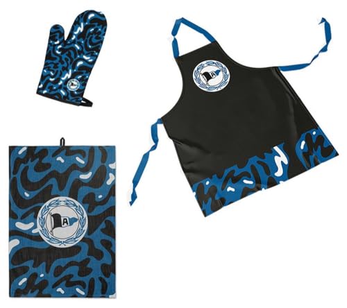DSC Arminia Bielefeld Grillset 3-teilig schwarz-weiß-blau | Schürze | Handtuch | Handschuh DSC Arminia Bielefeld Grillset 3-teilig schwarz-weiß-blau | Schürze | Handtuch | Handschuh von DSC ARMINIA BIELEFELD
