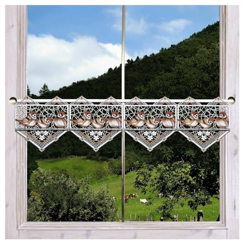 Feenhaus-Spitzengardine Spatzenkonzert Echte Plauener Spitze Scheibengardine mit Vögeln im modernen Landhausstil 20 x 111 cm Feenhaus-Spitzengardine Spatzenkonzert Echte Plauener Spitze Scheibengardine mit Vögeln im modernen Landhausstil 20 x 111 cm von DSD Design-Studio Drechsler