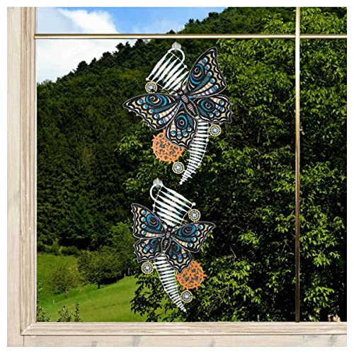 DSD Design-Studio Drechsler Gestickte Fensterbilder 2er-Set Schmetterlinge Plauener Spitze türkis-Terra von DSD Design-Studio Drechsler