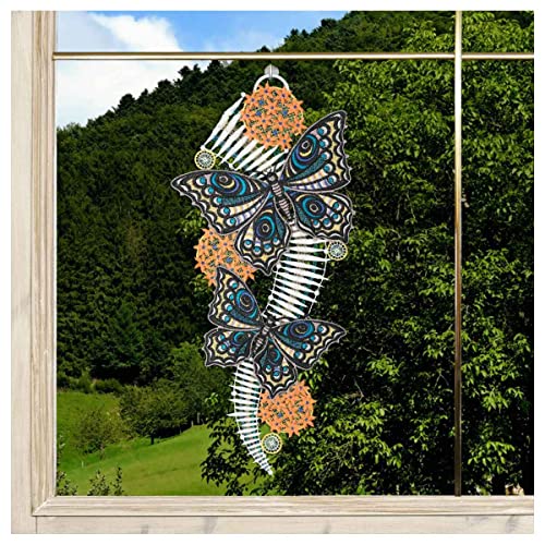 DSD Design-Studio Drechsler Gesticktes Fensterbild Schmetterlinge mit Blüten Moderne Fenster-Dekoration Plauener Spitze blau-orange DSD Design-Studio Drechsler Gesticktes Fensterbild Schmetterlinge mit Blüten Moderne Fenster-Dekoration Plauener Spitze blau-orange von DSD Design-Studio Drechsler