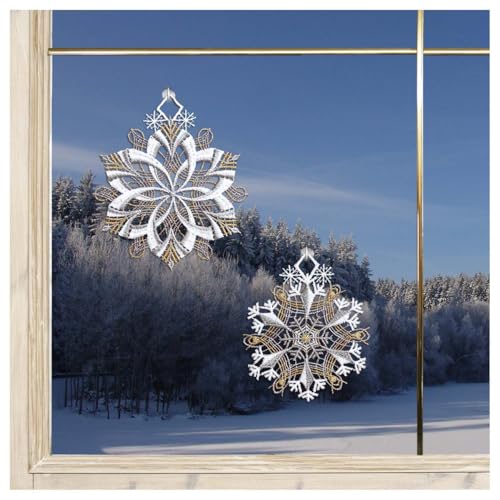 DSD Design-Studio Drechsler Winter-Fensterbild Schneeflöckchen-Weißröckchen Plauener Spitze Fensterdeko 2er Set DSD Design-Studio Drechsler Winter-Fensterbild Schneeflöckchen-Weißröckchen Plauener Spitze Fensterdeko 2er Set von DSD Design-Studio Drechsler
