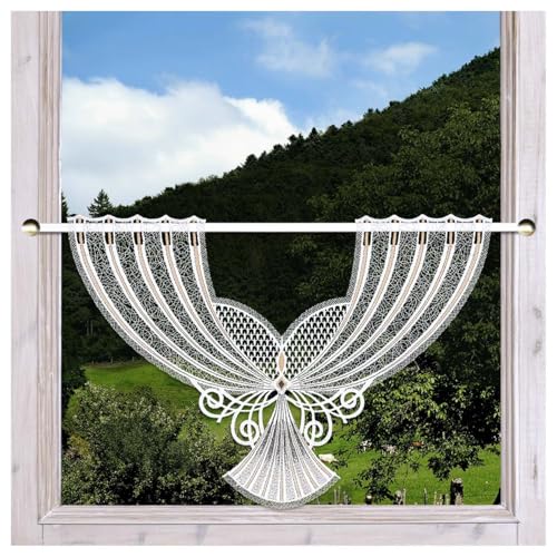 Scheibenhänger Aluna Echte Plauener Spitze Moderne Fächerspitze in weiß, beige und anthrazit Klassische Spitzengardine mit Ornamenten 31 x 44 cm Scheibenhänger Aluna Echte Plauener Spitze Moderne Fächerspitze in weiß, beige und anthrazit Klassische Spitzengardine mit Ornamenten 31 x 44 cm von DSD Design-Studio Drechsler