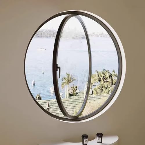 360° Hotel Runde Fenster Mit Griff, Haus Lüftung Beleuchtung Gehärtetes Glas Fenster, Gewerbe drehbar Dekorativ Fenster, Modern drehbar Metall RundFenster. von DSEWTEZXI