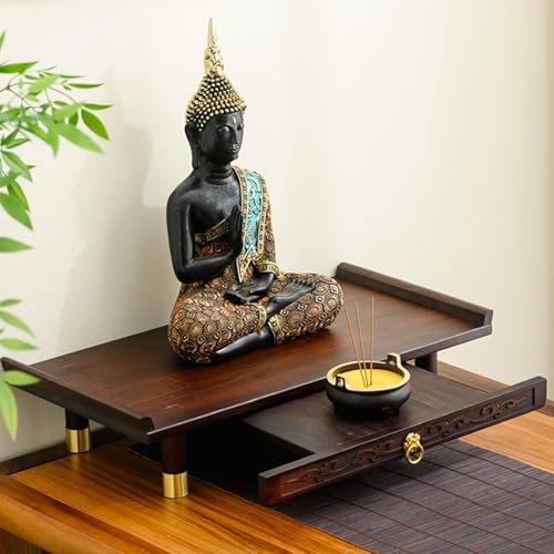 Buddhistischer Tempelaltar for den Schreibtisch, Hausaltar for Buddha-Statuen, Kirchenaltar, Meditationsschrein, for buddhistische Instrumente und Statuen. von DSEWTEZXI