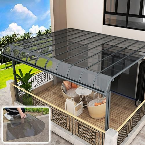 DSEWTEZXI Transparente Polycarbonat-Dachplatten, Acrylglas Platten, PC Endurance Board, für Gewächshausplatten,Garten,Terrasse,Balkon,Regen UV-Schutz,Schlagfest(Gray,70x 200cm) von DSEWTEZXI