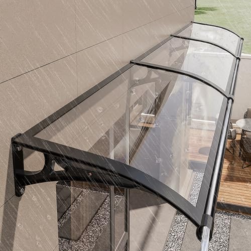 Extern Modern Fenster Unterstand Vordach Wetterfest,Polycarbonat Haustür Aluminium Vordach,Hauseingang Pultbogenvordach,Balkon Überdachung Bogenvordach, UV-Schutz,Regen Schneeschutz. ( Size : L60*W160 von DSEWTEZXI