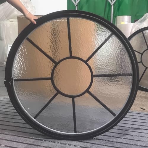 Modern 360° drehbar Lüftung RundFenster, Runde Gehärtetes Glas Fenster Mit Griff, Haus drehbar Beleuchtung Metall Fenster, Gewerbe Hotel Dekorativ Fenster. von DSEWTEZXI