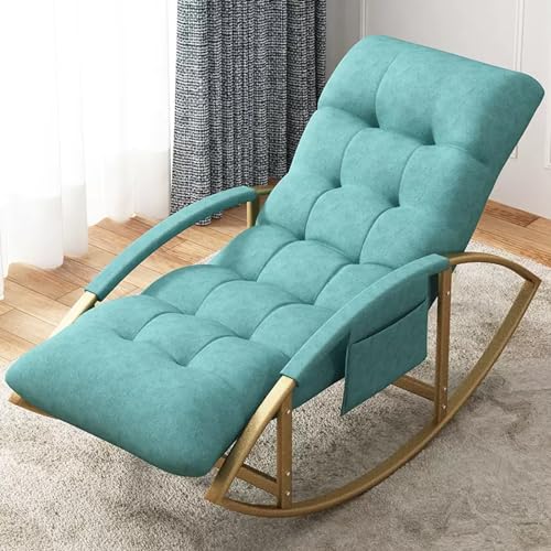 Modern Gepolstert Schlafzimmer Schaukelstuhl, Drinnen Relax Atmungsaktiv Wohnzimmer Rocking Chair, Draussen Armlehnen Gartenliege, relaxsessel Mit Seitentaschen, Anti-Kipp-Design ( Color : Light blue+ Modern Gepolstert Schlafzimmer Schaukelstuhl, Drinnen Relax Atmungsaktiv Wohnzimmer Rocking Chair, Draussen Armlehnen Gartenliege, relaxsessel Mit Seitentaschen, Anti-Kipp-Design ( Color : Light blue+ von DSEWTEZXI