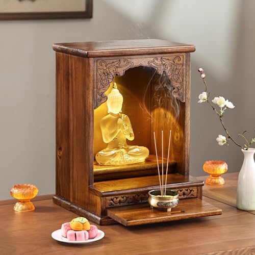 Wandbehang for Kirchendekorationen, Meditationsschrein for Zuhause, Buddhistischer Altar im Retro-Stil, Tempel for Buddha-Statuen, for buddhistische Instrumente und Statuen. Wandbehang for Kirchendekorationen, Meditationsschrein for Zuhause, Buddhistischer Altar im Retro-Stil, Tempel for Buddha-Statuen, for buddhistische Instrumente und Statuen. von DSEWTEZXI