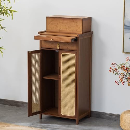 Wohndeko-Schrein mit Schubladen, Retro-Kirchen-Meditationsaltar mit Schrank, Buddhistischer Tempel-Altar mit Schrank, Dose for Kerzen, Räuchergefäße, Buddha-Statuen, Opfergaben. von DSEWTEZXI