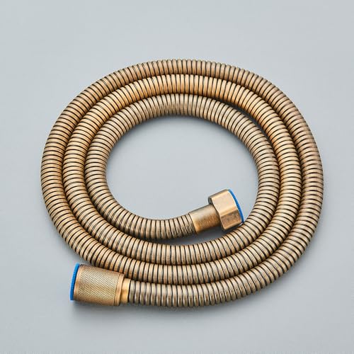 DSFDFDG Duschschlauch 1,5 m = 59 Zoll Badezimmer-Ersatz-Brauseschlauch Handbrause-Ersatz-Flexibler Schlauch/Rohr Schwarz-Bronze-Wasserhahn-Schlauchrohr FüR DuschköPfe, Handbrause(Antique Brass) von DSFDFDG