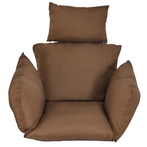 DSFDFDG Hängesesselkissen, Kissen for Hängesessel, waschbar, Schaukelstuhlkissen, Dickes Hängesesselpolster for die Terrasse(Brown) von DSFDFDG