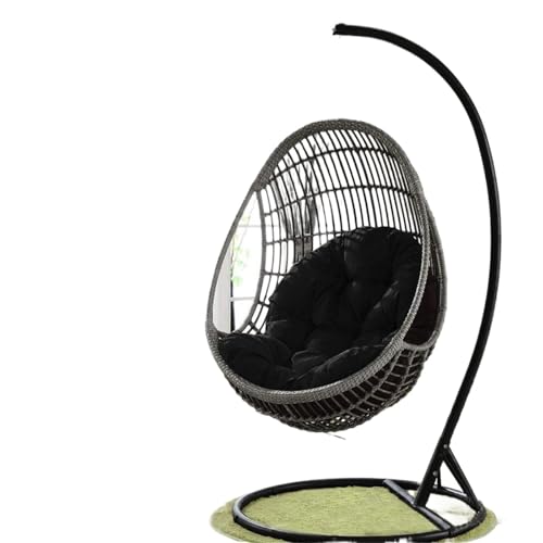 DSFDFDG Schaukel Hängende Schaukel Korb Sitzkissen Verdickte Balkon Ei Hängematte Schaukelstuhl Sitzpolster for Haus Terrasse Garten Wohnzimmer(Black) von DSFDFDG