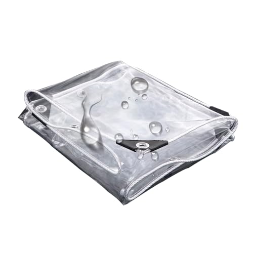 DSFHVBDD Plane Transparent 1.2x1m, Plane Durchsichtig mit ÖSen, Wasserdicht Folie Gewebeplane Wetterfeste Faltbar Planen, Allzweckplane FüR Schutz Vor Witterung, Seil Enthalten von DSFHVBDD