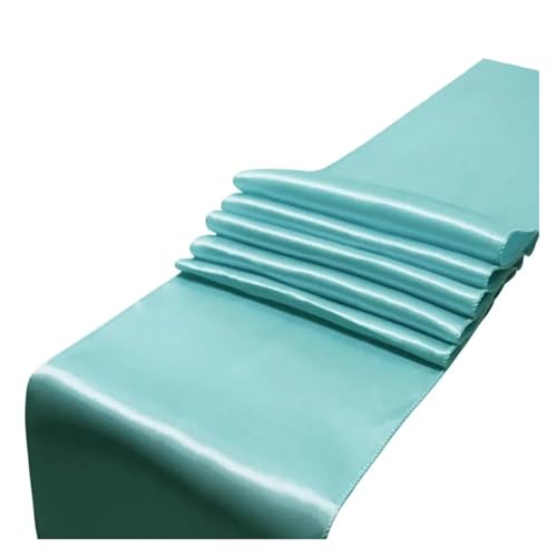 DSFIHJO Satin TischläUfer 1 stücke Hochzeit Satin Seide Tisch Läufer for Bankette Party Helle Esstisch Dekoration(Mint Green) von DSFIHJO