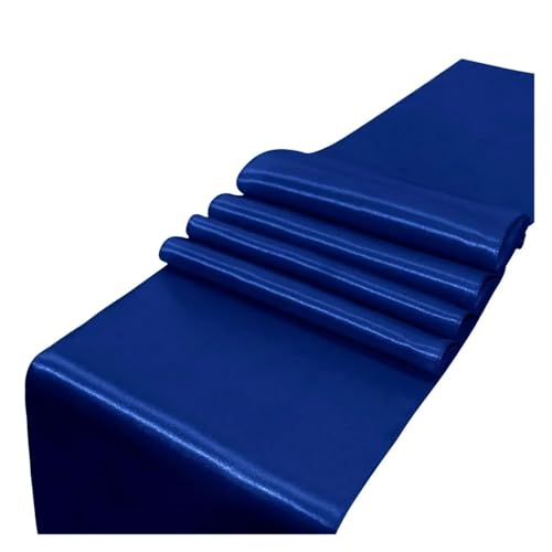 DSFIHJO Satin TischläUfer 1 stücke Hochzeit Satin Seide Tisch Läufer for Bankette Party Helle Esstisch Dekoration(Rolay Blue) von DSFIHJO