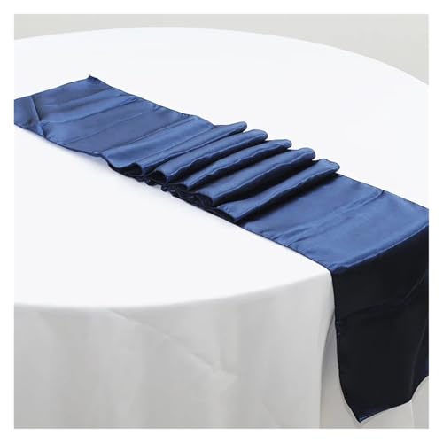DSFIHJO Satin TischläUfer 1PC Hochzeit Party Satin Tisch Läufer Moderne for Runde Esstische Dekoration(Blue 2) von DSFIHJO
