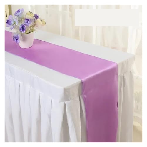 DSFIHJO Satin TischläUfer 1PC Hochzeit Party Satin Tisch Läufer Moderne for Runde Esstische Dekoration(Light Yellow) von DSFIHJO