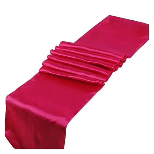DSFIHJO Satin TischläUfer 5er-Pack Tischläufer aus Satin-Seide for Hochzeiten, Bankette, Abschlussfeiern, Geburtstagsparty-Dekoration(Fuchsia) von DSFIHJO