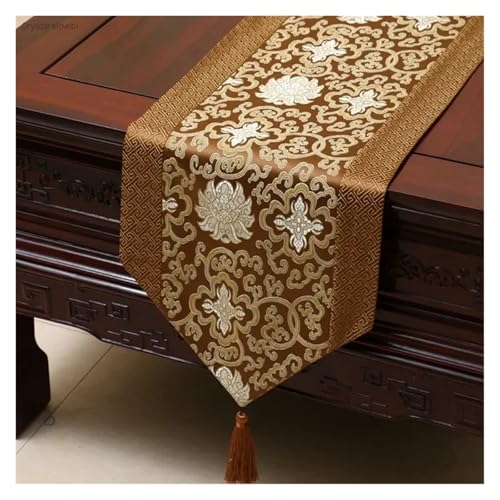 DSFIHJO Satin TischläUfer Tischdecke Home Decor Tischfahne mit Quaste Kreative Tischdecke(Color-05,33x200cm) von DSFIHJO